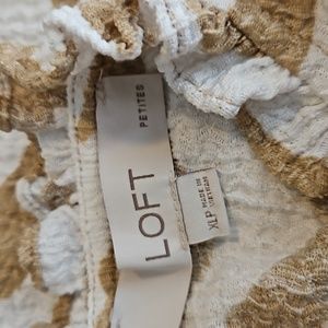 LOFT Women's 2 tops Tan & White & Black & White Blouses.